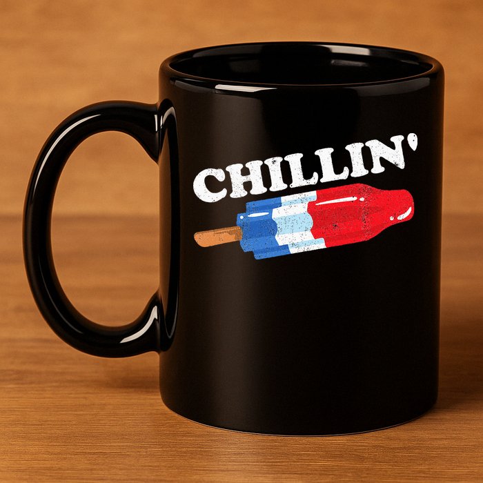 Summer Popsicle Chillin Funny Bomb Retro 80s Pop Gift 11oz C Handle Ceramic Mug
