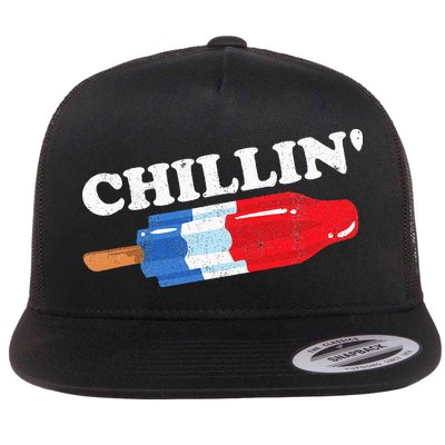 Summer Popsicle Chillin Funny Bomb Retro 80s Pop Gift Flat Bill Trucker Hat