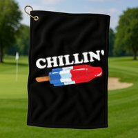 Summer Popsicle Chillin Funny Bomb Retro 80s Pop Gift Golf Towel