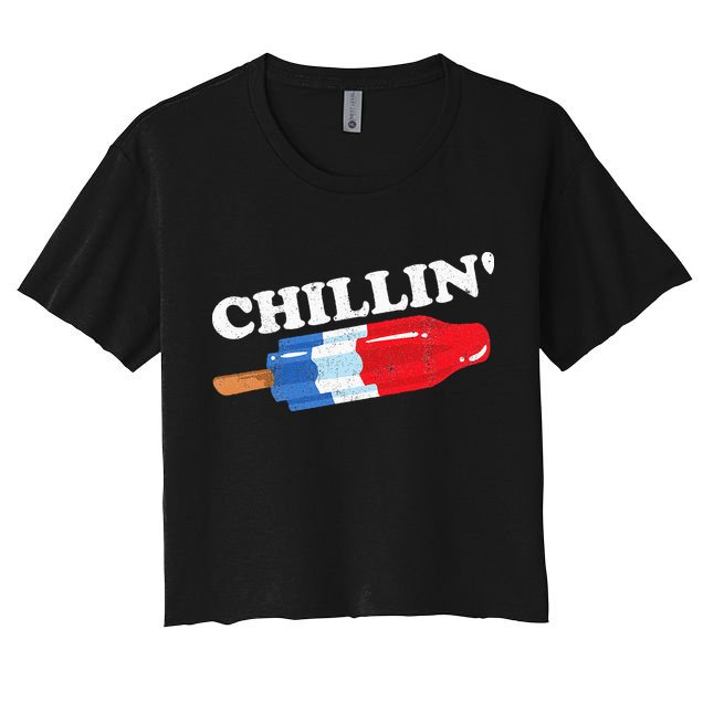 Summer Popsicle Chillin Funny Bomb Retro 80s Pop Gift Crop Top