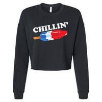 Summer Popsicle Chillin Funny Bomb Retro 80s Pop Gift Cropped Pullover Crew