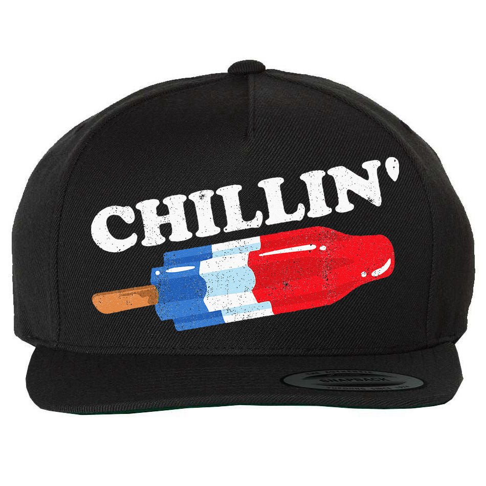 Summer Popsicle Chillin Funny Bomb Retro 80s Pop Gift Wool Snapback Cap