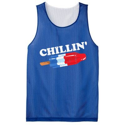 Summer Popsicle Chillin Funny Bomb Retro 80s Pop Gift Mesh Reversible Basketball Jersey Tank