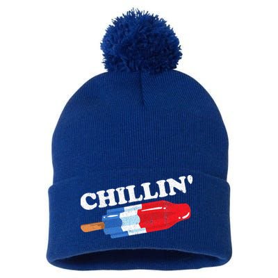 Summer Popsicle Chillin Funny Bomb Retro 80s Pop Gift Pom Pom 12in Knit Beanie