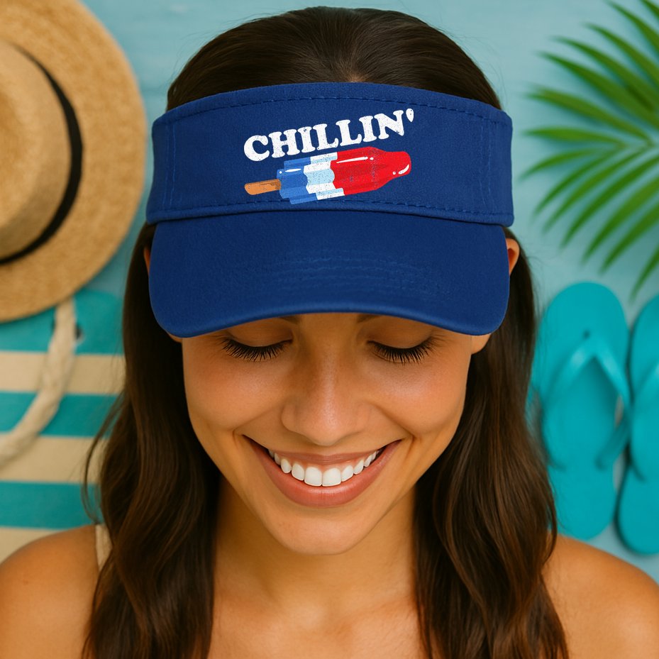 Summer Popsicle Chillin Funny Bomb Retro 80s Pop Gift Visor