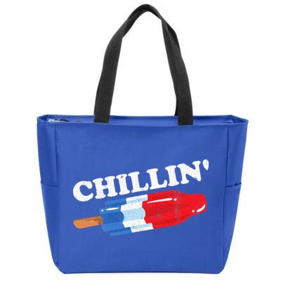 Summer Popsicle Chillin Funny Bomb Retro 80s Pop Gift Zip Tote Bag