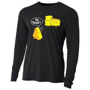 Say People Cheese Lover Food Dairy Milk Gouda Cheddar Brie Cooling Performance Long Sleeve Crew