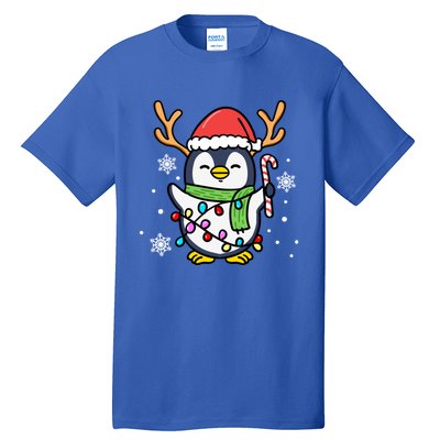 Santa Penguin Christmas Penguin Gift Tall T-Shirt