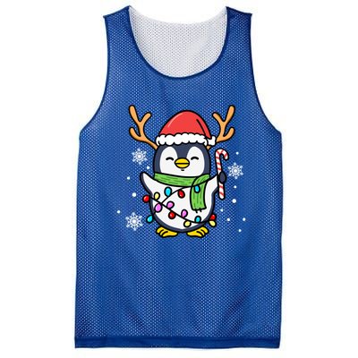 Santa Penguin Christmas Penguin Gift Mesh Reversible Basketball Jersey Tank