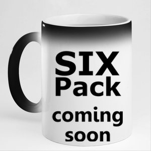 Six Pack Coming Soon Funny Big Tummy Meaningful Gift 11oz Black Color Changing Mug