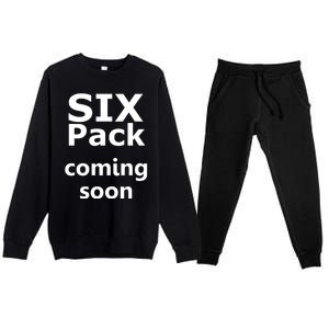 Six Pack Coming Soon Funny Big Tummy Meaningful Gift Premium Crewneck Sweatsuit Set