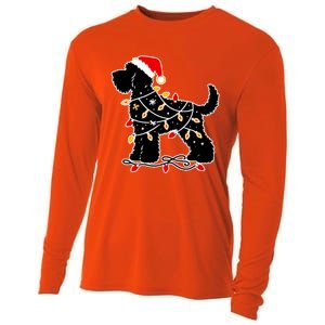 Santa Puppy Christmas Lights Cooling Performance Long Sleeve Crew