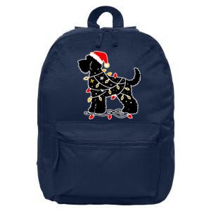 Santa Puppy Christmas Lights 16 in Basic Backpack