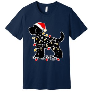 Santa Puppy Christmas Lights Premium T-Shirt