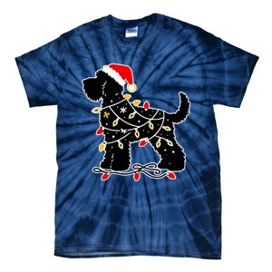 Santa Puppy Christmas Lights Tie-Dye T-Shirt