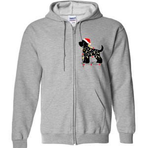 Santa Puppy Christmas Lights Full Zip Hoodie