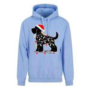 Santa Puppy Christmas Lights Unisex Surf Hoodie