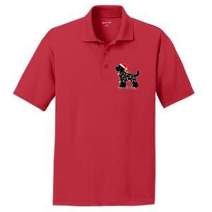 Santa Puppy Christmas Lights PosiCharge RacerMesh Polo