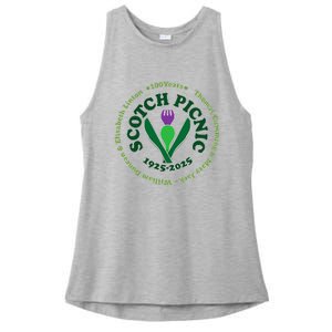 Scotch Picnic Clear Backgound Ladies PosiCharge Tri-Blend Wicking Tank