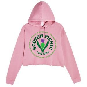 Scotch Picnic Clear Backgound Crop Fleece Hoodie