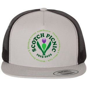 Scotch Picnic Clear Backgound Flat Bill Trucker Hat