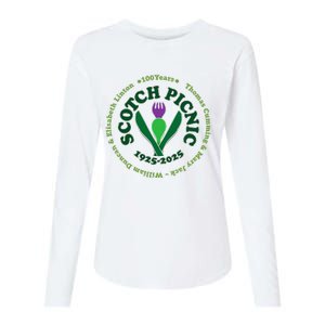 Scotch Picnic Clear Backgound Womens Cotton Relaxed Long Sleeve T-Shirt