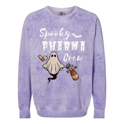 Spooky Pharma Crew Ghost Halloween Pharmacist Pharmacology Colorblast Crewneck Sweatshirt