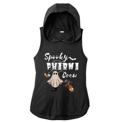 Spooky Pharma Crew Ghost Halloween Pharmacist Pharmacology Ladies PosiCharge Tri-Blend Wicking Draft Hoodie Tank