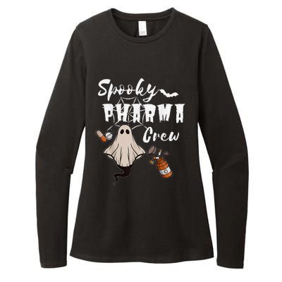 Spooky Pharma Crew Ghost Halloween Pharmacist Pharmacology Womens CVC Long Sleeve Shirt