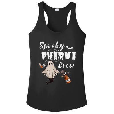 Spooky Pharma Crew Ghost Halloween Pharmacist Pharmacology Ladies PosiCharge Competitor Racerback Tank