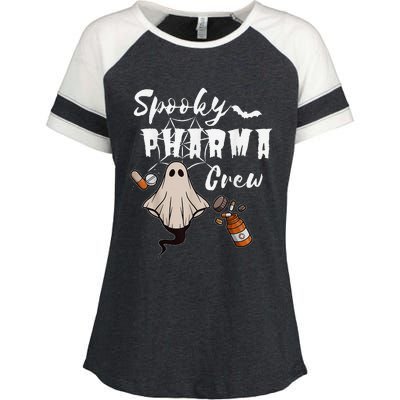 Spooky Pharma Crew Ghost Halloween Pharmacist Pharmacology Enza Ladies Jersey Colorblock Tee