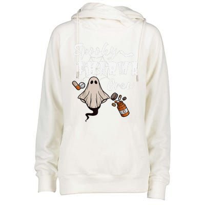 Spooky Pharma Crew Ghost Halloween Pharmacist Pharmacology Womens Funnel Neck Pullover Hood