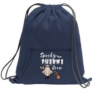 Spooky Pharma Crew Ghost Halloween Pharmacist Pharmacology Sweatshirt Cinch Pack Bag