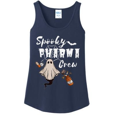 Spooky Pharma Crew Ghost Halloween Pharmacist Pharmacology Ladies Essential Tank