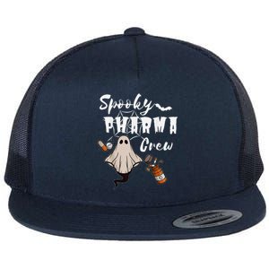 Spooky Pharma Crew Ghost Halloween Pharmacist Pharmacology Flat Bill Trucker Hat