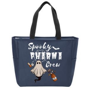 Spooky Pharma Crew Ghost Halloween Pharmacist Pharmacology Zip Tote Bag