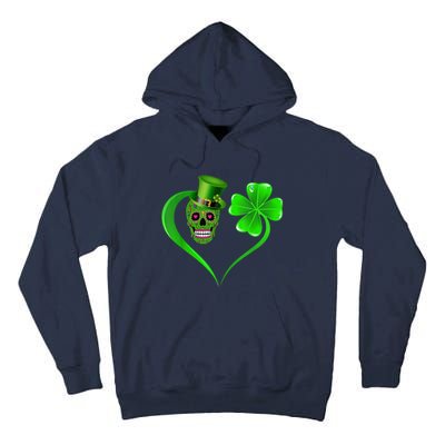 St Patricks Clover Skull Heart Funny St Patricks Day Tall Hoodie