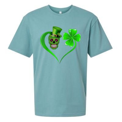 St Patricks Clover Skull Heart Funny St Patricks Day Sueded Cloud Jersey T-Shirt