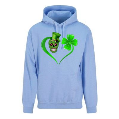 St Patricks Clover Skull Heart Funny St Patricks Day Unisex Surf Hoodie