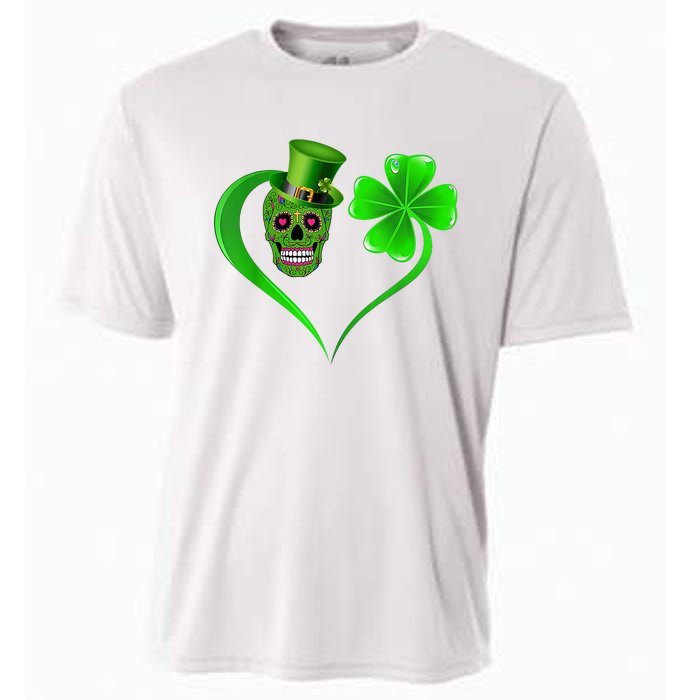 St Patricks Clover Skull Heart Funny St Patricks Day Cooling Performance Crew T-Shirt