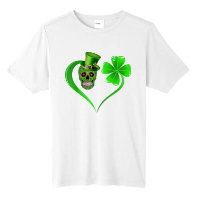 St Patricks Clover Skull Heart Funny St Patricks Day Tall Fusion ChromaSoft Performance T-Shirt