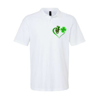 St Patricks Clover Skull Heart Funny St Patricks Day Softstyle Adult Sport Polo