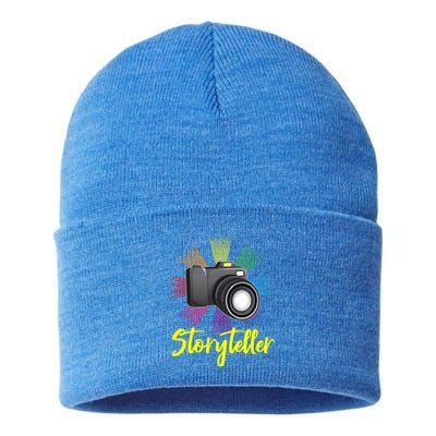 Storyteller Photographer Camera Photographing Funny Gift Sustainable Knit Beanie