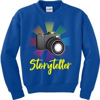 Storyteller Photographer Camera Photographing Funny Gift Kids Sweatshirt