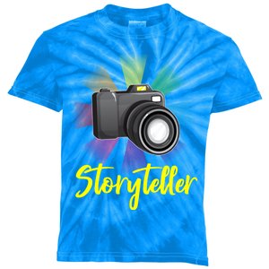 Storyteller Photographer Camera Photographing Funny Gift Kids Tie-Dye T-Shirt