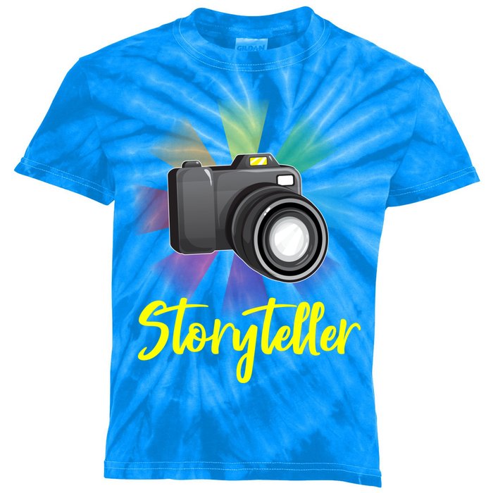 Storyteller Photographer Camera Photographing Funny Gift Kids Tie-Dye T-Shirt