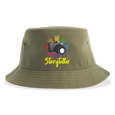 Storyteller Photographer Camera Photographing Funny Gift Sustainable Bucket Hat