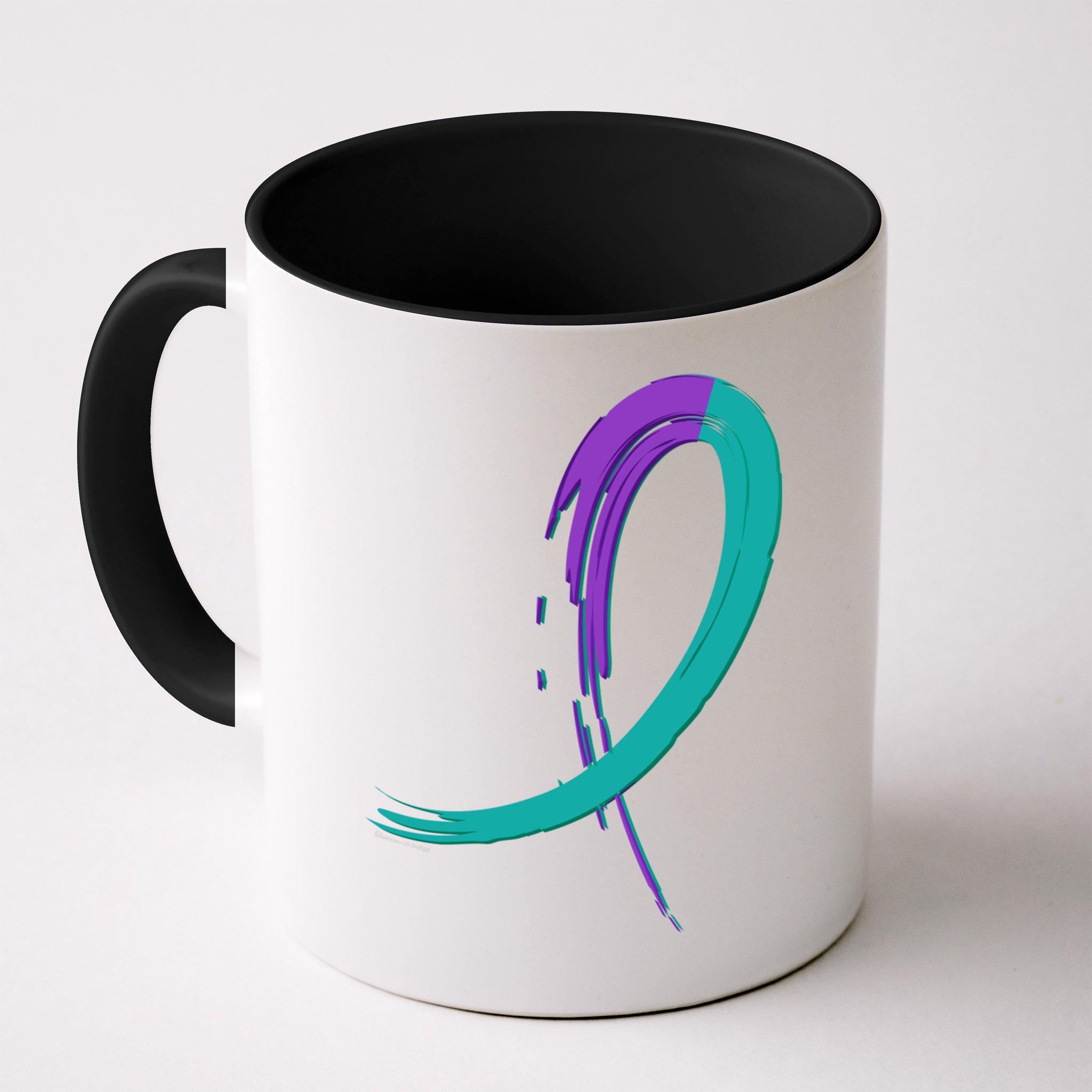 Suicide Prevention Cool Gift Purple And Teal Graffiti Ribbon Mug