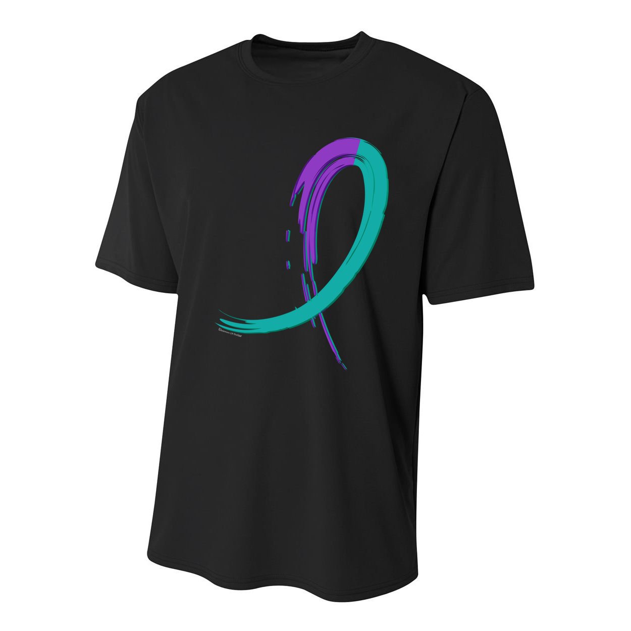 Suicide Prevention Cool Gift Purple And Teal Graffiti Ribbon Youth Performance Sprint T-Shirt
