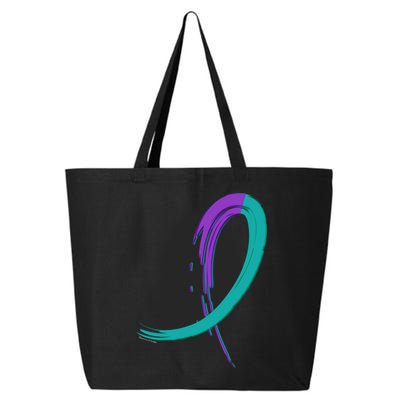 Suicide Prevention Cool Gift Purple And Teal Graffiti Ribbon 25L Jumbo Tote
